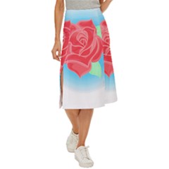 Rose T- Shirt Neotraditional Rose T- Shirt Midi Panel Skirt by maxcute