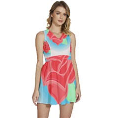 Rose T- Shirt Neotraditional Rose T- Shirt Sleeveless High Waist Mini Dress by maxcute