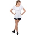 Rose T- Shirt Single Black And White Rose T- Shirt Ruffle Collar Chiffon Blouse View2