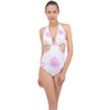 Roses T- Shirt Roses Life Pattern T- Shirt Halter Front Plunge Swimsuit View1