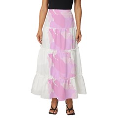 Roses T- Shirt Roses Life Pattern T- Shirt Tiered Ruffle Maxi Skirt