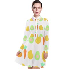 Seamless Pattern Fruits And Vegetables T- Shirt Seamless Pattern Fruits And Vegetables T- Shirt Long Sleeve Chiffon Shirt Dress by maxcute