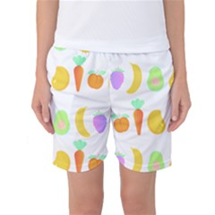 Seamless Pattern Fruits And Vegetables T- Shirt Seamless Pattern Fruits And Vegetables T- Shirt Women s Basketball Shorts by maxcute