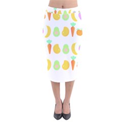 Seamless Pattern Fruits And Vegetables T- Shirt Seamless Pattern Fruits And Vegetables T- Shirt Velvet Midi Pencil Skirt by maxcute