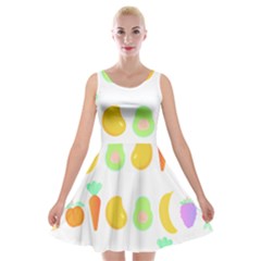 Seamless Pattern Fruits And Vegetables T- Shirt Seamless Pattern Fruits And Vegetables T- Shirt Velvet Skater Dress by maxcute