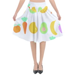 Seamless Pattern Fruits And Vegetables T- Shirt Seamless Pattern Fruits And Vegetables T- Shirt Flared Midi Skirt by maxcute