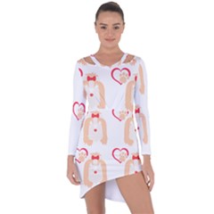 Shih Tzu Dog Pattern T- Shirtshih Tzu Dog Pattern T- Shirt (1) Asymmetric Cut-out Shift Dress by maxcute