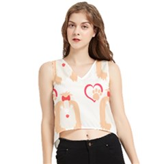 Shih Tzu Dog Pattern T- Shirtshih Tzu Dog Pattern T- Shirt (1) V-neck Cropped Tank Top by maxcute