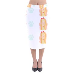 Shih Tzu Dog Pattern T- Shirtshih Tzu Dog Pattern T- Shirt Velvet Midi Pencil Skirt by maxcute