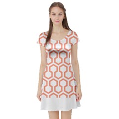 Shining Stephen King T- Shirt Geometric Pattern Looped Hexagons Orange Red Brown Short Sleeve Skater Dress by maxcute