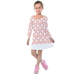 Shining Stephen King T- Shirt Geometric Pattern Looped Hexagons Orange Red Brown Kids  Long Sleeve Velvet Dress by maxcute