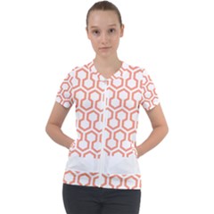 Shining Stephen King T- Shirt Geometric Pattern Looped Hexagons Orange Red Brown Short Sleeve Zip Up Jacket by maxcute