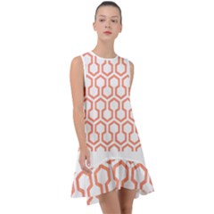 Shining Stephen King T- Shirt Geometric Pattern Looped Hexagons Orange Red Brown Frill Swing Dress by maxcute