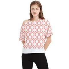 Shining Stephen King T- Shirt Geometric Pattern Looped Hexagons Orange Red Brown One Shoulder Cut Out Tee by maxcute