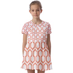 Shining Stephen King T- Shirt Geometric Pattern Looped Hexagons Orange Red Brown Kids  Short Sleeve Pinafore Style Dress