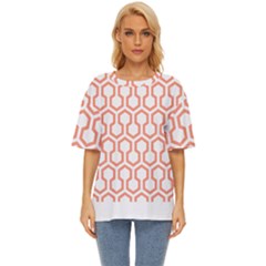 Shining Stephen King T- Shirt Geometric Pattern Looped Hexagons Orange Red Brown Oversized Basic Tee by maxcute