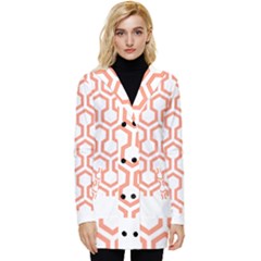 Shining Stephen King T- Shirt Geometric Pattern Looped Hexagons Button Up Hooded Coat  by maxcute