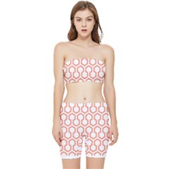 Shining Stephen King T- Shirt Geometric Pattern Looped Hexagons Stretch Shorts And Tube Top Set by maxcute