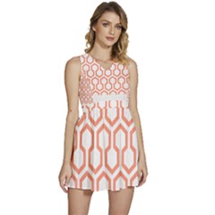 Shining Stephen King T- Shirt Geometric Pattern Looped Hexagons Sleeveless High Waist Mini Dress