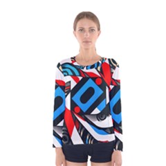 Abstract Background Pattern Women s Long Sleeve Tee