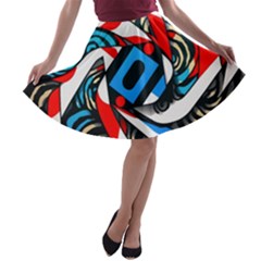 Abstract Background Pattern A-line Skater Skirt