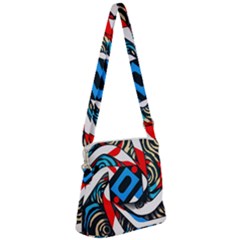 Abstract Background Pattern Zipper Messenger Bag