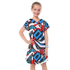 Abstract Background Pattern Kids  Drop Waist Dress