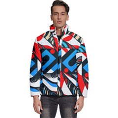 Abstract Background Pattern Men s Puffer Bubble Jacket Coat