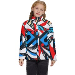 Abstract Background Pattern Kids  Puffer Bubble Jacket Coat