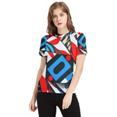 Abstract Background Pattern Women s Short Sleeve Rash Guard