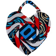 Abstract Background Pattern Giant Heart Shaped Tote