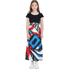 Abstract Background Pattern Kids  Flared Maxi Skirt by Jancukart