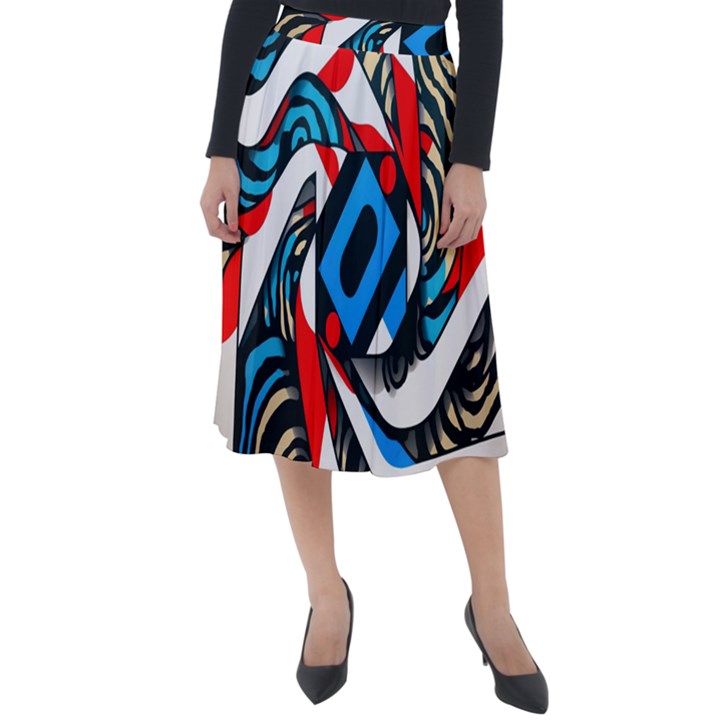 Abstract Background Pattern Classic Velour Midi Skirt 