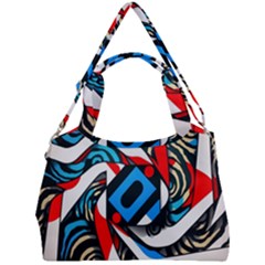 Abstract Background Pattern Double Compartment Shoulder Bag