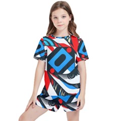 Abstract Background Pattern Kids  Tee And Sports Shorts Set