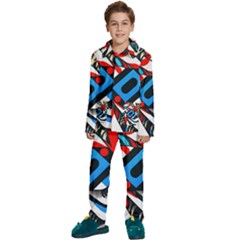 Abstract Background Pattern Kids  Long Sleeve Velvet Pajamas Set