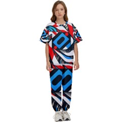 Abstract Background Pattern Kids  Tee And Pants Sports Set