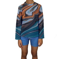 Background Pattern Design Abstract Kids  Long Sleeve Swimwear