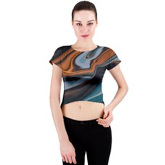 Background Pattern Design Abstract Crew Neck Crop Top