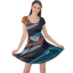 Background Pattern Design Abstract Cap Sleeve Dress