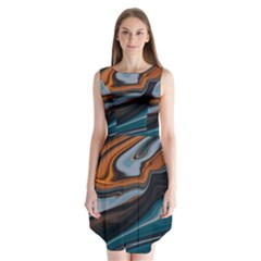 Background Pattern Design Abstract Sleeveless Chiffon Dress  