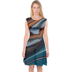 Background Pattern Design Abstract Capsleeve Midi Dress