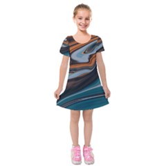 Background Pattern Design Abstract Kids  Short Sleeve Velvet Dress