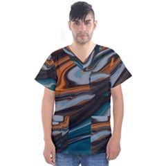 Background Pattern Design Abstract Men s V-neck Scrub Top