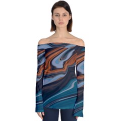 Background Pattern Design Abstract Off Shoulder Long Sleeve Top