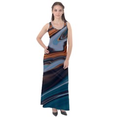 Background Pattern Design Abstract Sleeveless Velour Maxi Dress