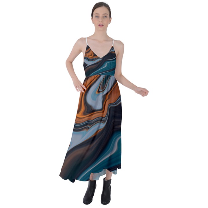 Background Pattern Design Abstract Tie Back Maxi Dress