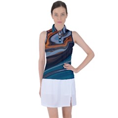 Background Pattern Design Abstract Women s Sleeveless Polo Tee