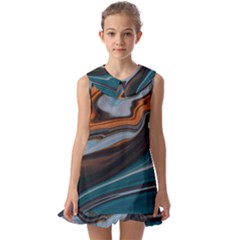 Background Pattern Design Abstract Kids  Pilgrim Collar Ruffle Hem Dress