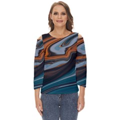 Background Pattern Design Abstract Cut Out Wide Sleeve Top